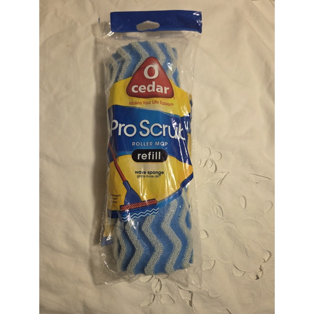 O Cedar Pro Scrub Roller Mop Refill 10" Wave Sponge Head Discontinued New Sealed